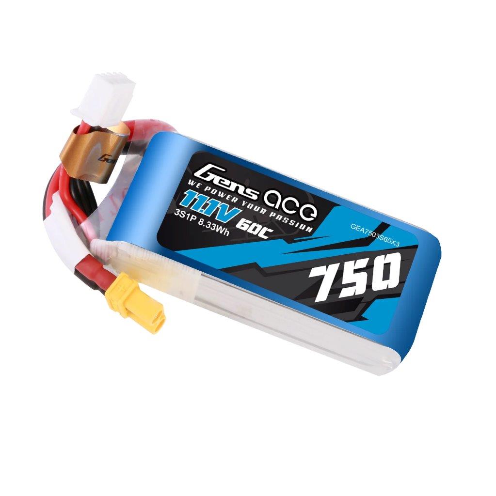 GensAce 750MAH 11.1V 60C 3S1P LIPO BATTERY PACK WITH XT30 - 4
