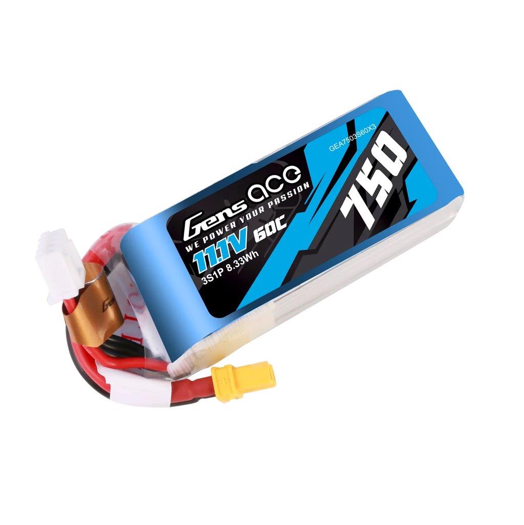 GensAce 750MAH 11.1V 60C 3S1P LIPO BATTERY PACK WITH XT30 - 5