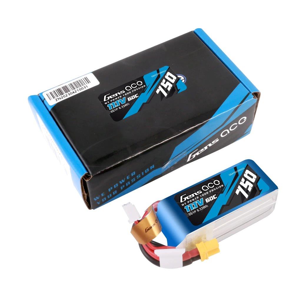 GensAce 750MAH 11.1V 60C 3S1P LIPO BATTERY PACK WITH XT30 - 3