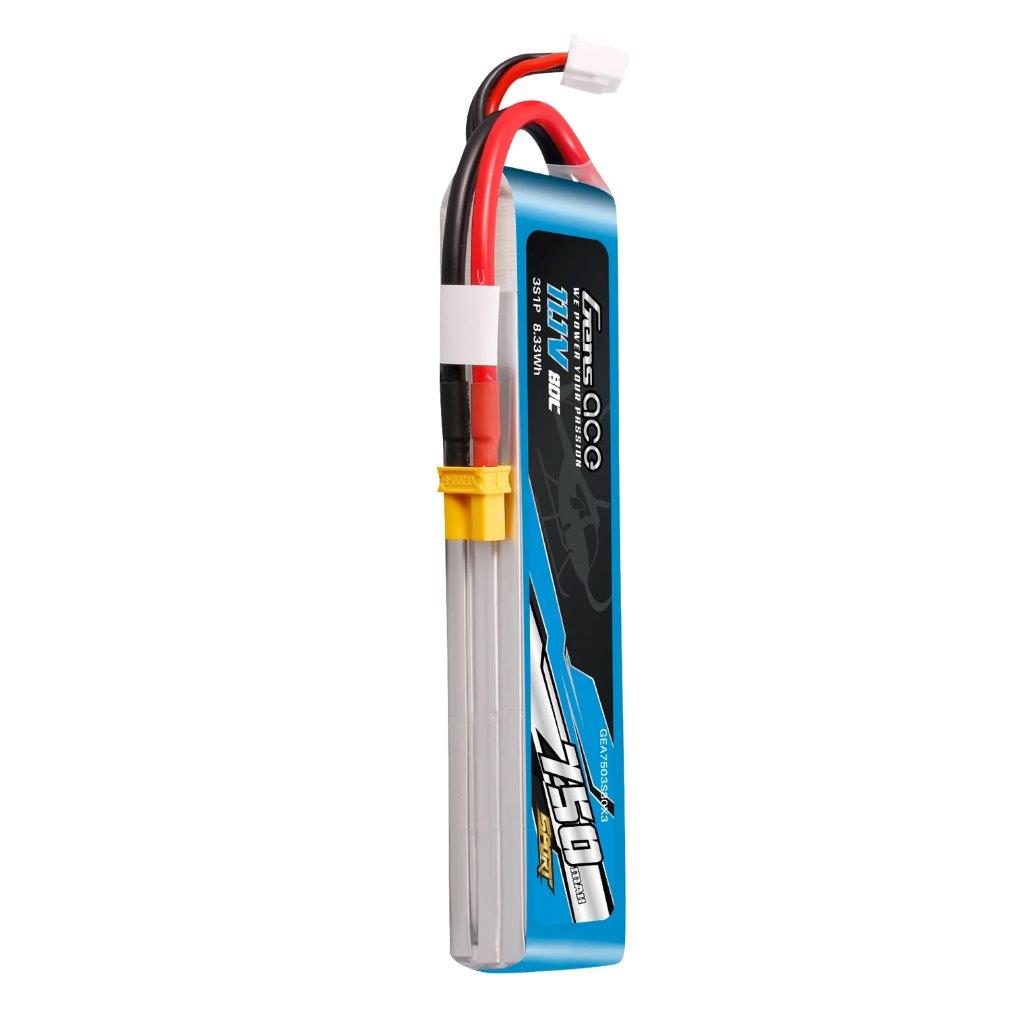 GensAce 750mAh 3S 11.1V 80C Lipo Battery Pack with XT30 Plug (F5J) - 4