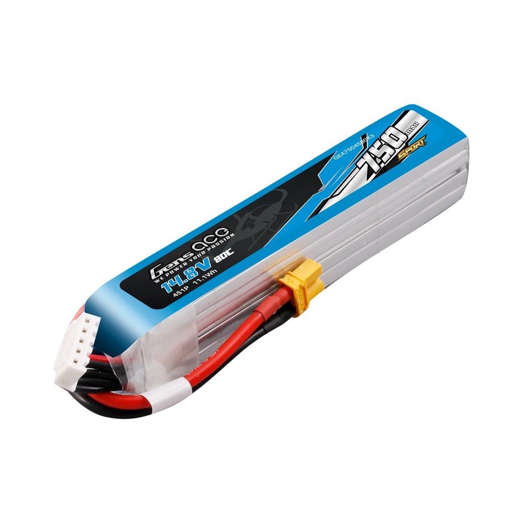GensAce 750mAh 4S 14.8V 80C Lipo Battery Pack with XT30 Plug (F5J) - 3
