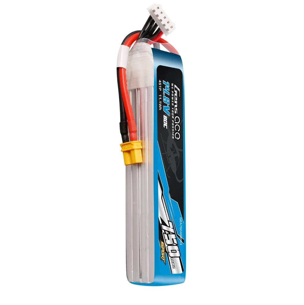 GensAce 750mAh 4S 14.8V 80C Lipo Battery Pack with XT30 Plug (F5J) - 4