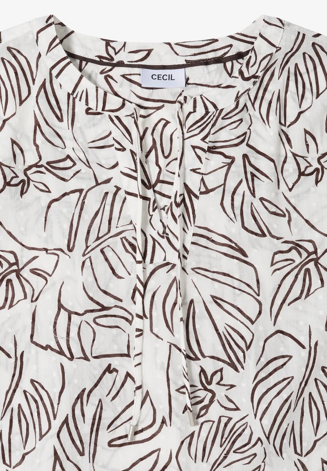 TOS Print Tunic Blouse - Light Alabaster White - Cecil - 5