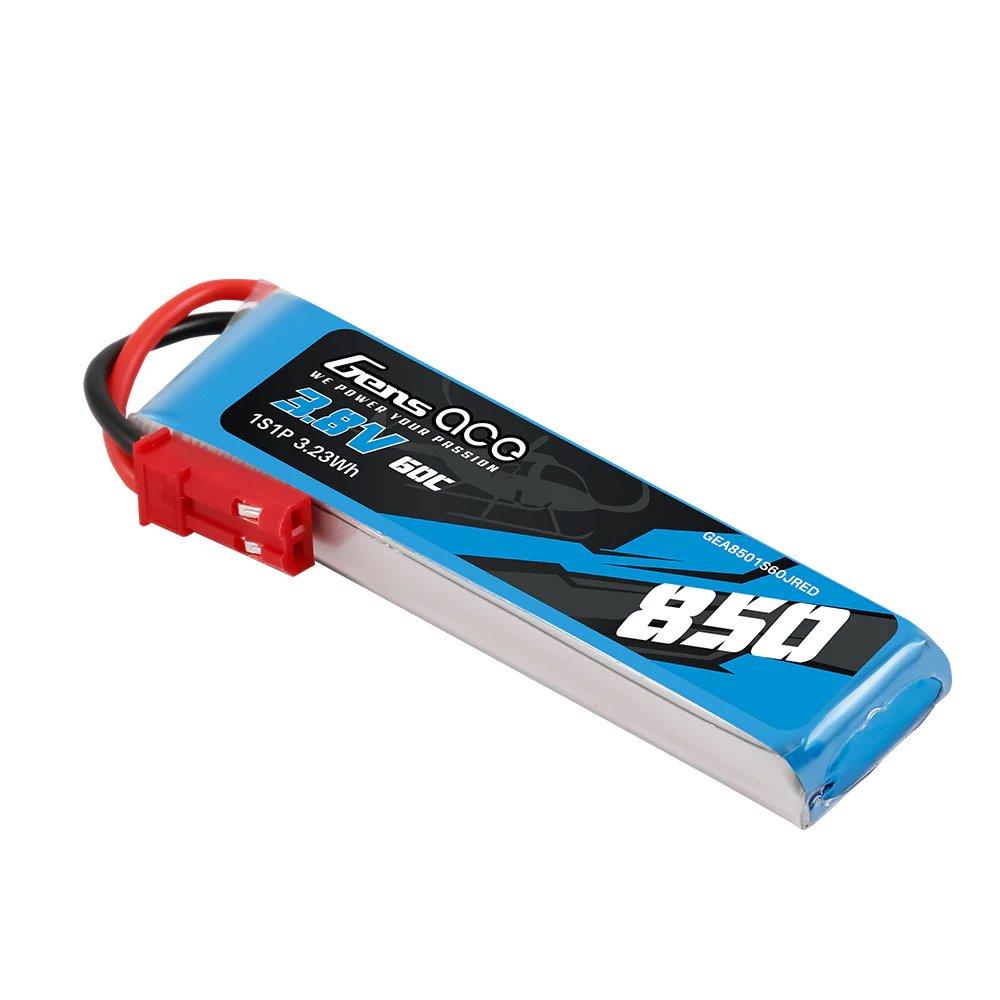 GensAce 850mAh 1S 3.8V 60C HV LIPO Battery with JST-SYP Plug - 3