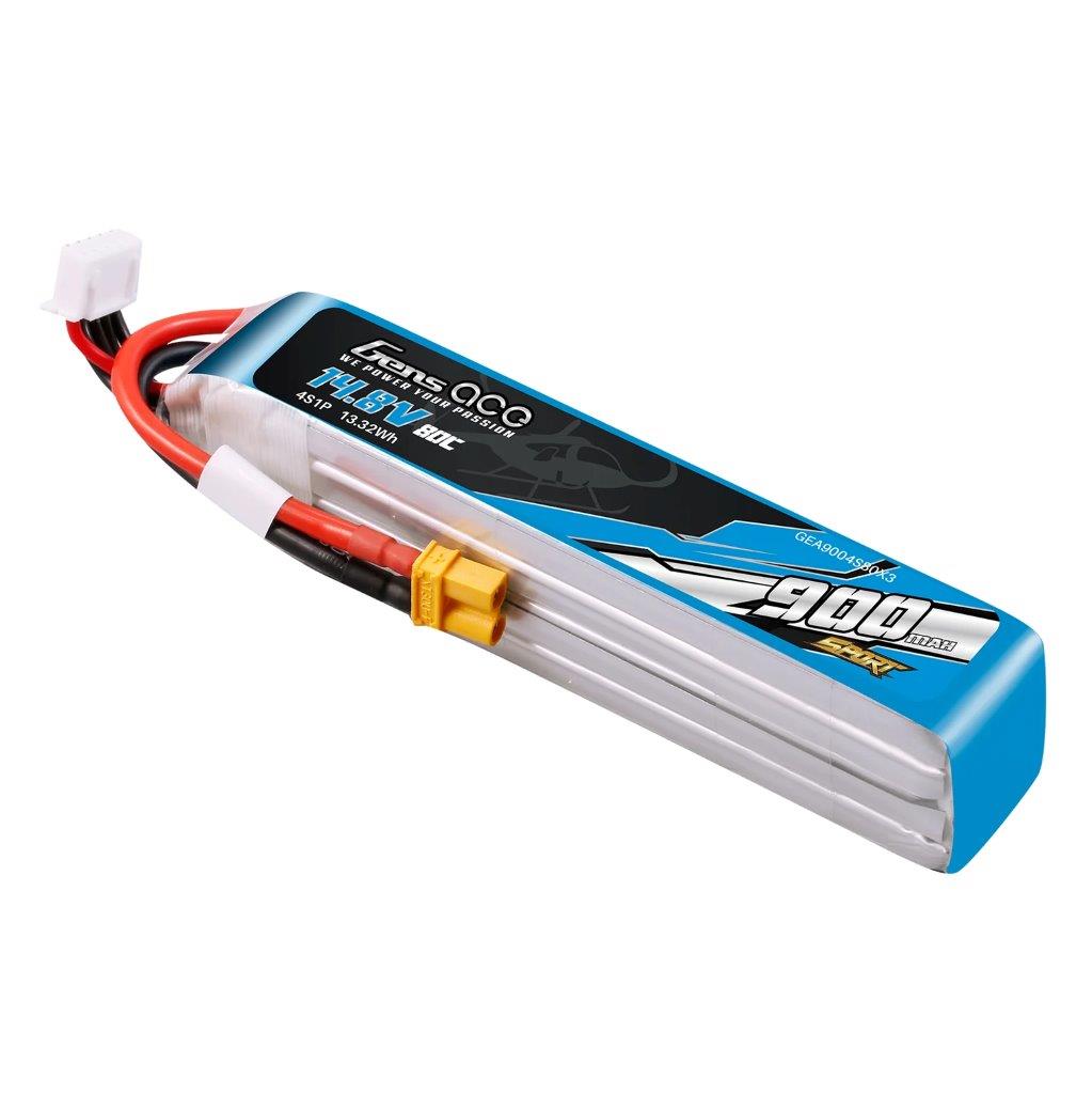 GensAce 900mAh 14.8V 80C 4S1P Lipo Battery Pack with XT30 Plug (F5J) - 3