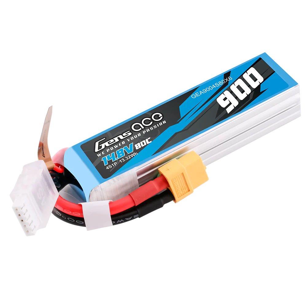 GensAce 900mAh 14.8V 80C 4S1P Lipo Battery Pack with XT60 plug - 4