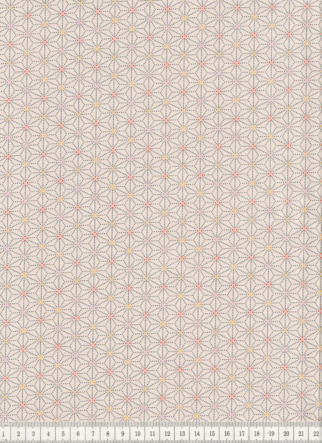 Tyg: Stjärnrutor, beige - JAPANSKT