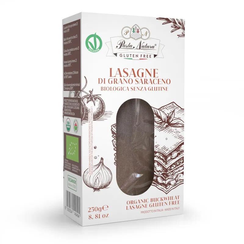 glutenfria ekologiska lasagneplattor av bovete pasta natura 250g
