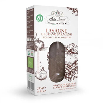 glutenfria ekologiska lasagneplattor av bovete pasta natura 250g