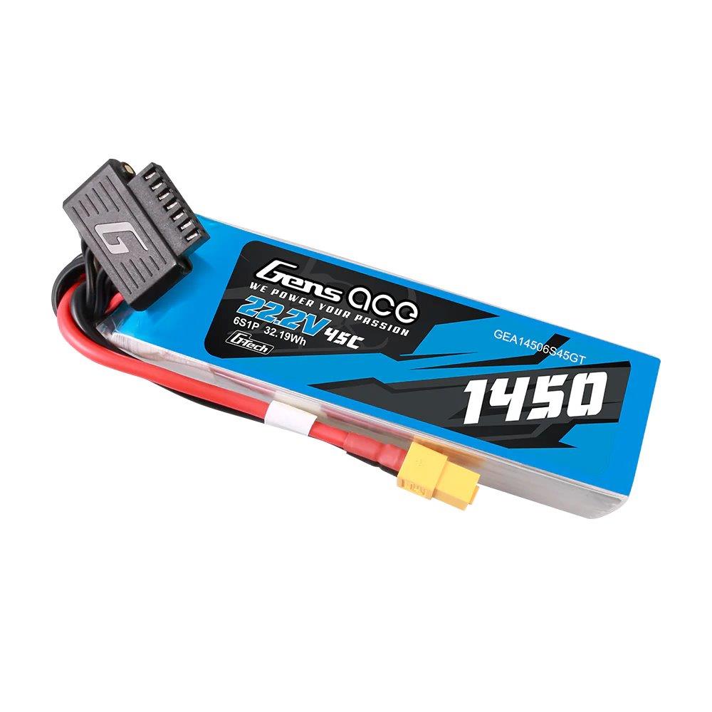 GensAce G-Tech 1450mAh 22.2V 45C 6S1P Lipo Battery Pack with XT60 Plug - 4