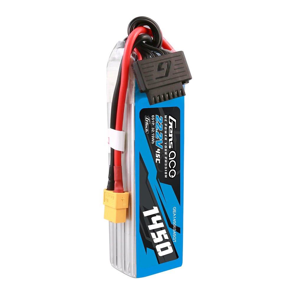 GensAce G-Tech 1450mAh 22.2V 45C 6S1P Lipo Battery Pack with XT60 Plug - 5