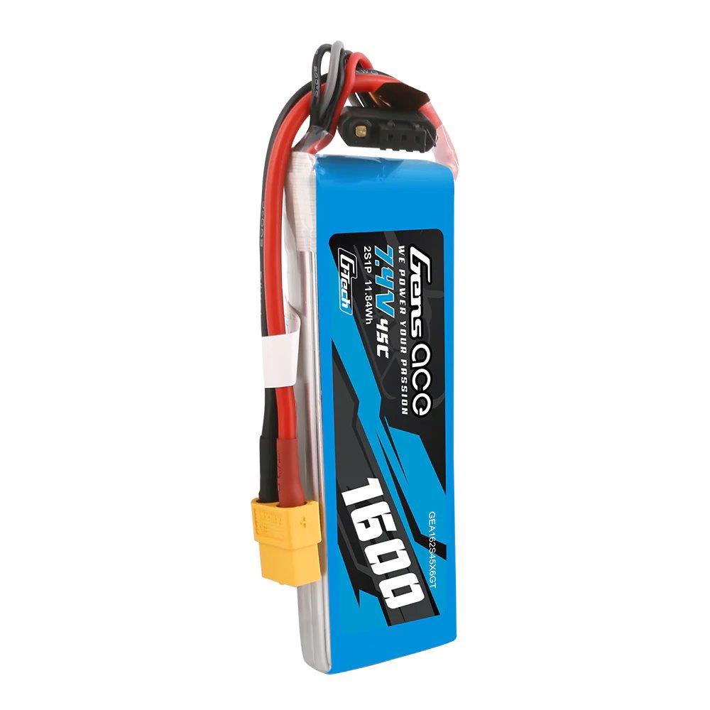 GensAce G-Tech 1600mAh 7.4V 45C 2S1P Lipo Battery Pack with XT60 Plug - 5
