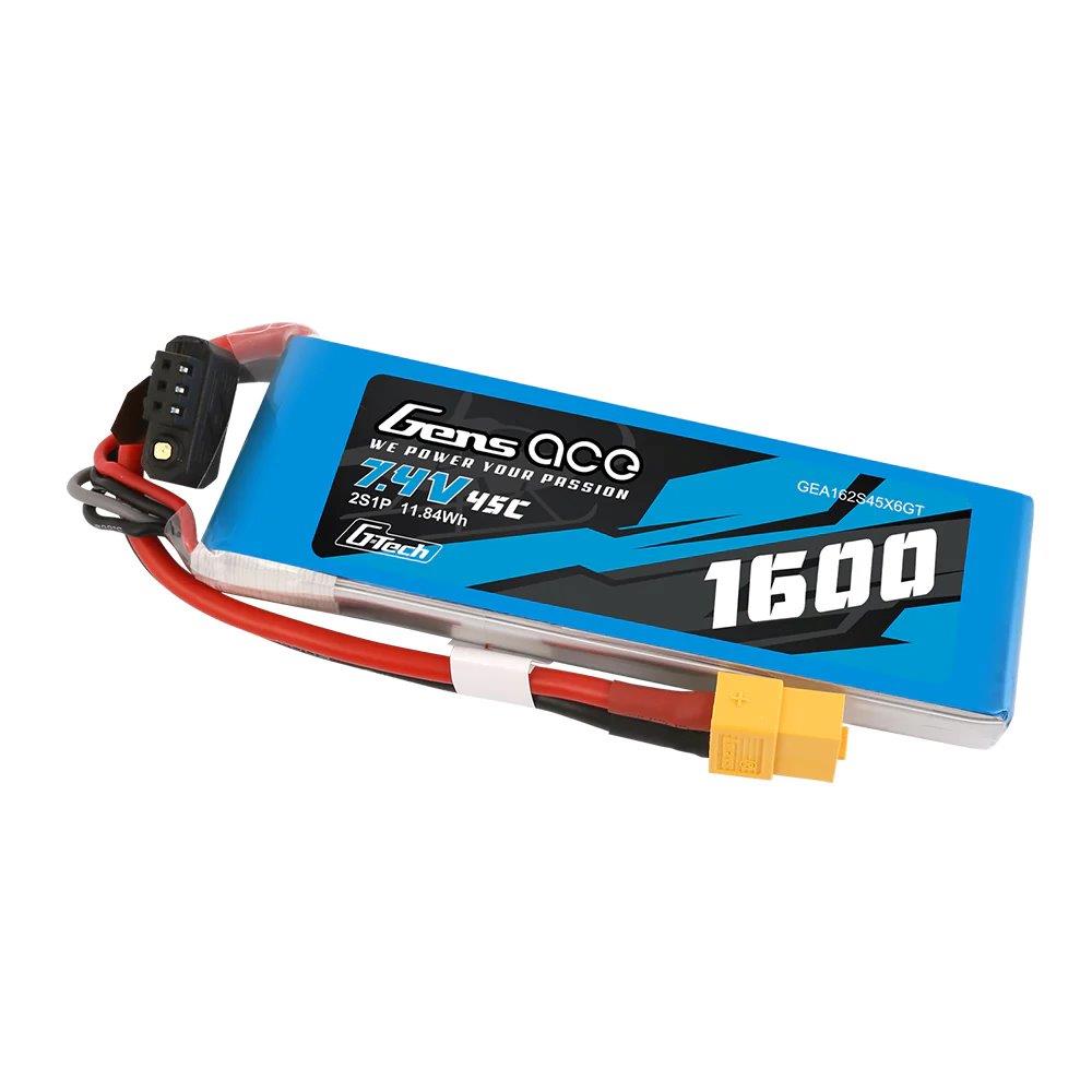 GensAce G-Tech 1600mAh 7.4V 45C 2S1P Lipo Battery Pack with XT60 Plug - 4