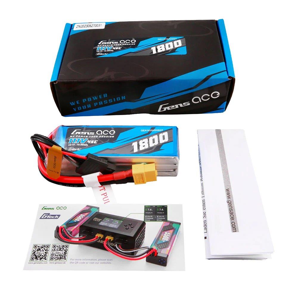 GensAce G-Tech 1800mAh 11.1V 45C 3S1P Lipo Battery Pack with XT60 Plug - 5