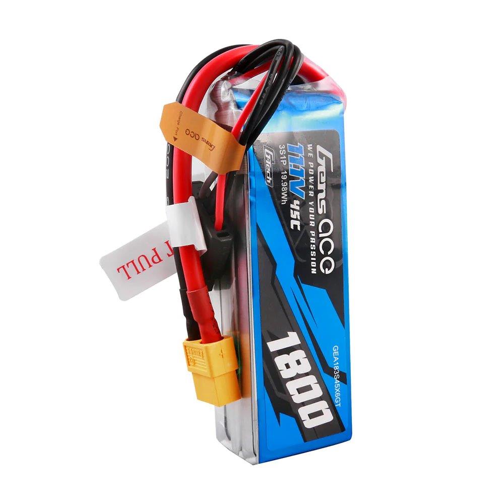 GensAce G-Tech 1800mAh 11.1V 45C 3S1P Lipo Battery Pack with XT60 Plug - 3