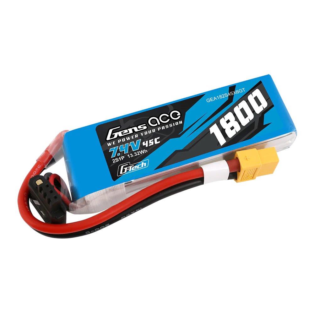 GensAce G-Tech 1800mAh 7.4V 45C 2S1P Lipo Battery Pack with XT60 Plug - 3