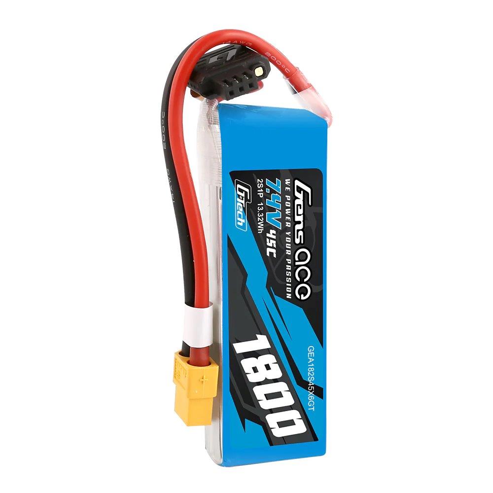 GensAce G-Tech 1800mAh 7.4V 45C 2S1P Lipo Battery Pack with XT60 Plug - 5