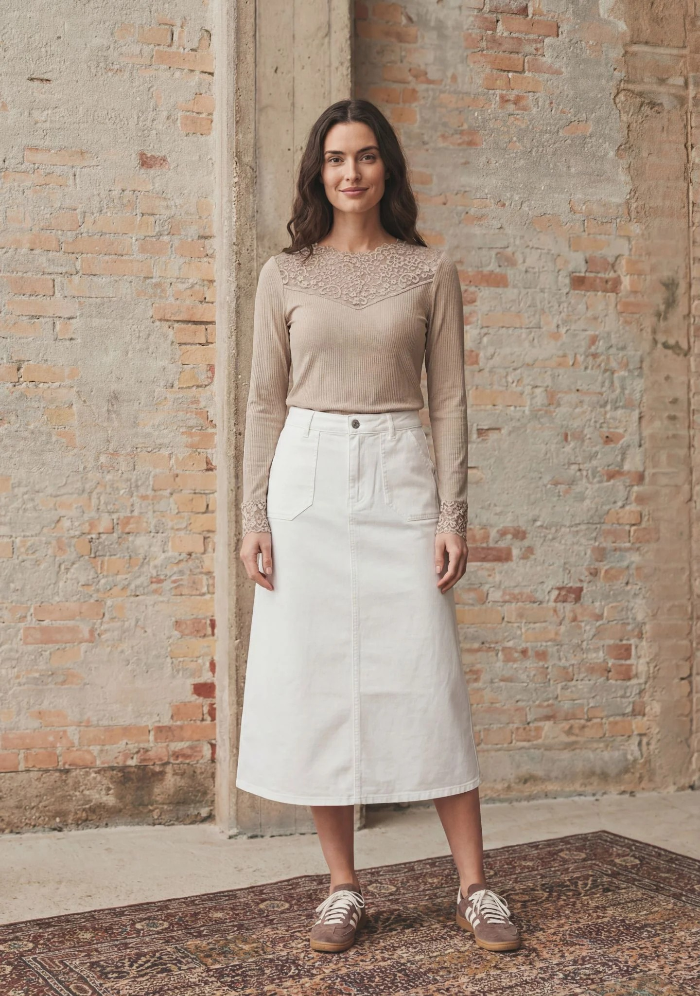 Capri Denim Skirt - Broken White - Isay