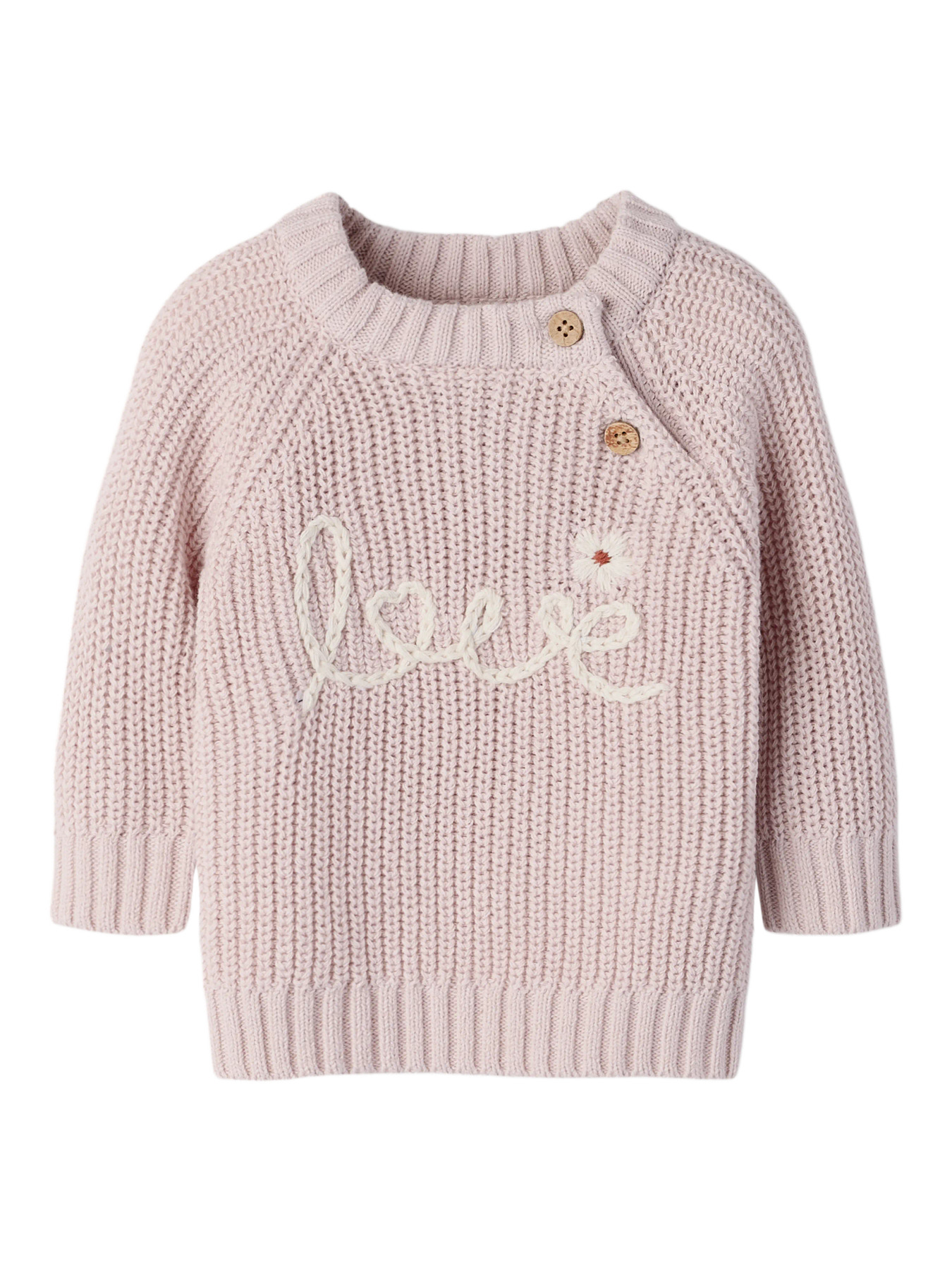 NBFEMLEN EMB LS KNIT LIL Hushed Violet