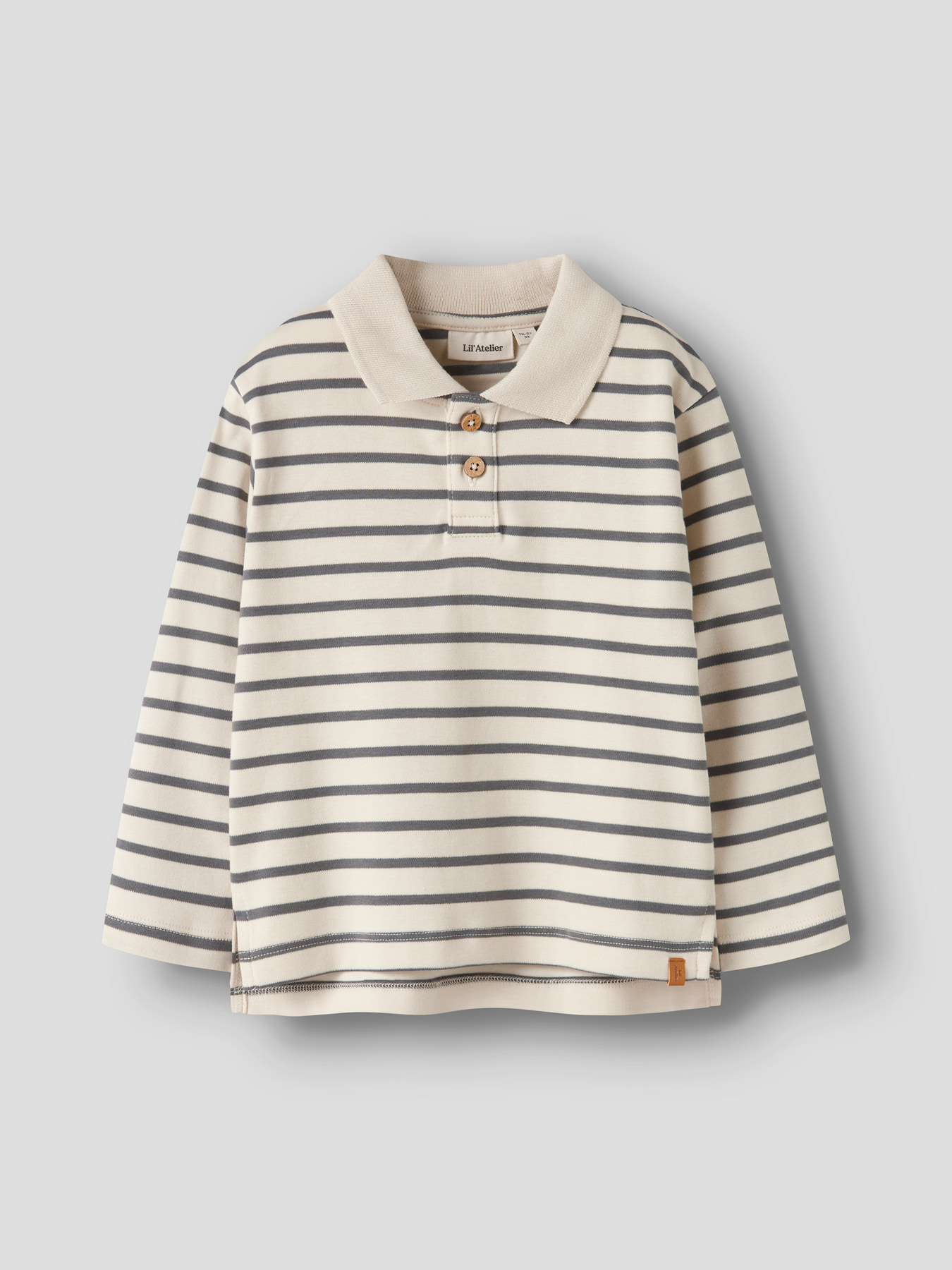 NMMLIMIA LS LOOSE POLO TOP LIL Turtledove POPPY SEED