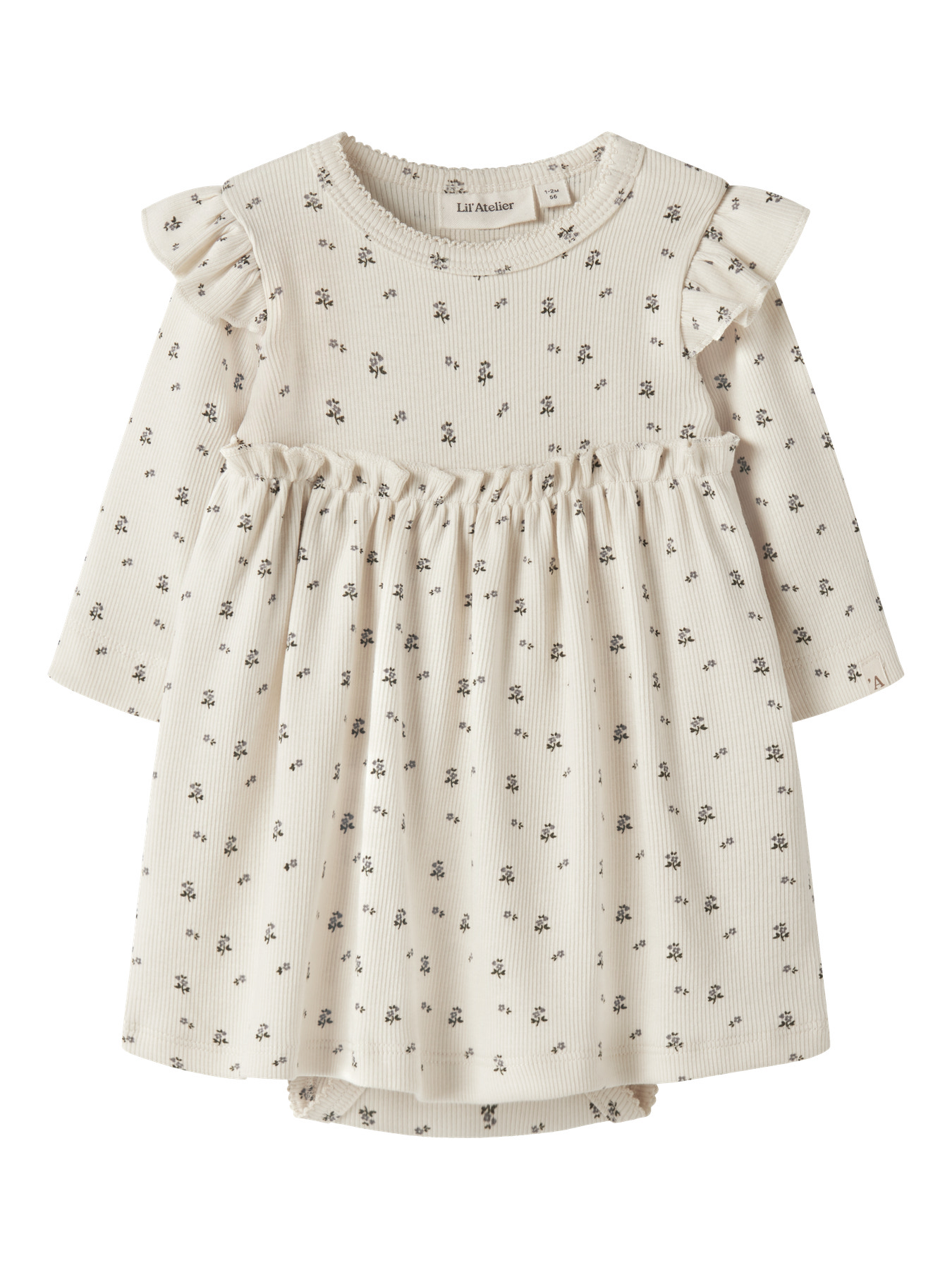 NBFLAGO MIA LS BODY DRESS LIL Turtledove BLUE FLOWER