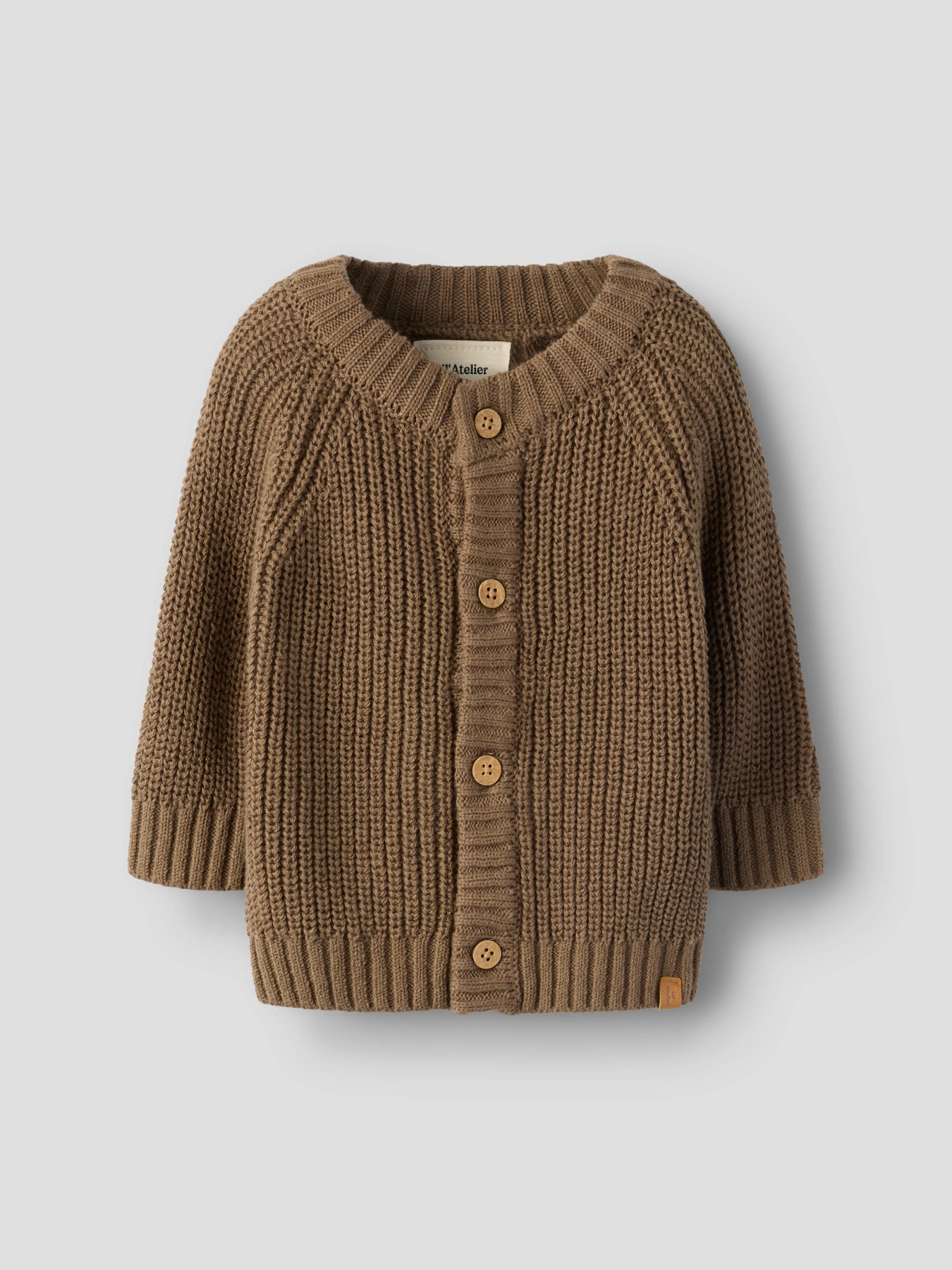 NBNEMLEN LS KNIT CARD LIL NOOS Shitake - 2