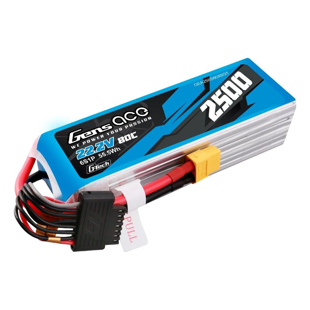 GensAce G-Tech 2500mAh 22.2V 80C 6S Lipo Battery Pack with XT60 plug - 4