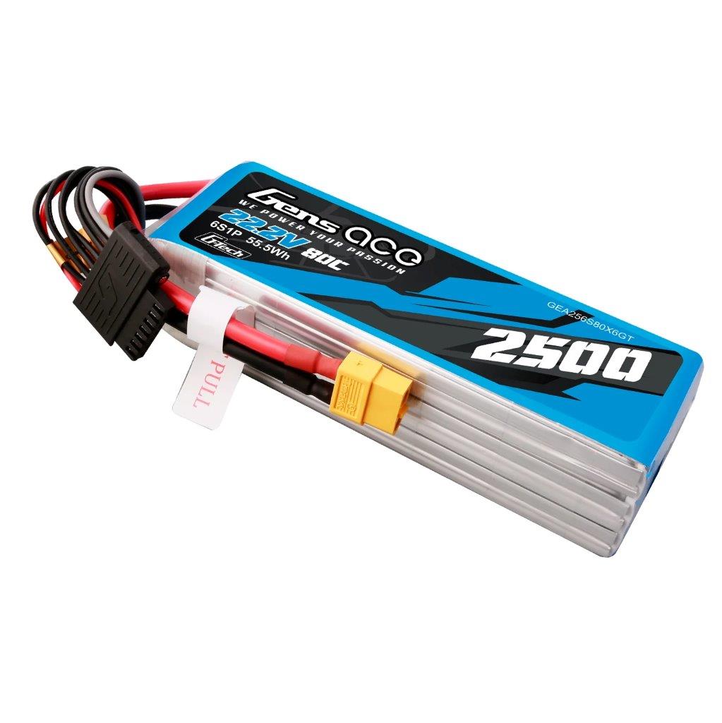 GensAce G-Tech 2500mAh 22.2V 80C 6S Lipo Battery Pack with XT60 plug - 5