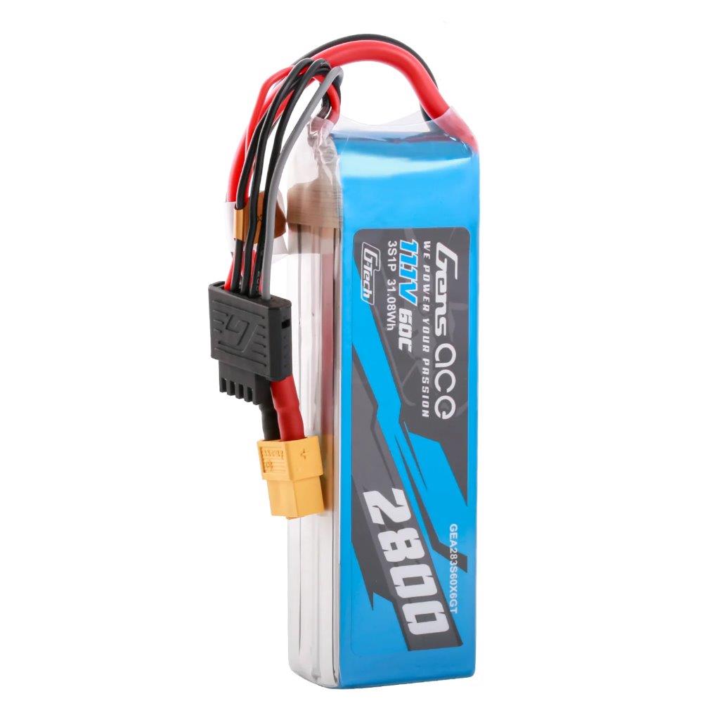 GensAce G-Tech 2800mAh 11.1V 60C 3S1P LiPo Battery Pack with XT60 Plug - 4