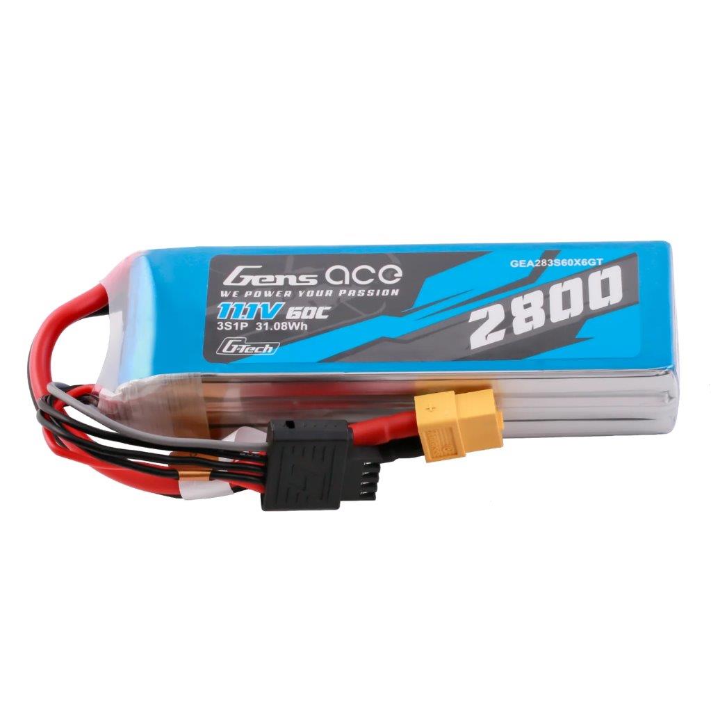 GensAce G-Tech 2800mAh 11.1V 60C 3S1P LiPo Battery Pack with XT60 Plug