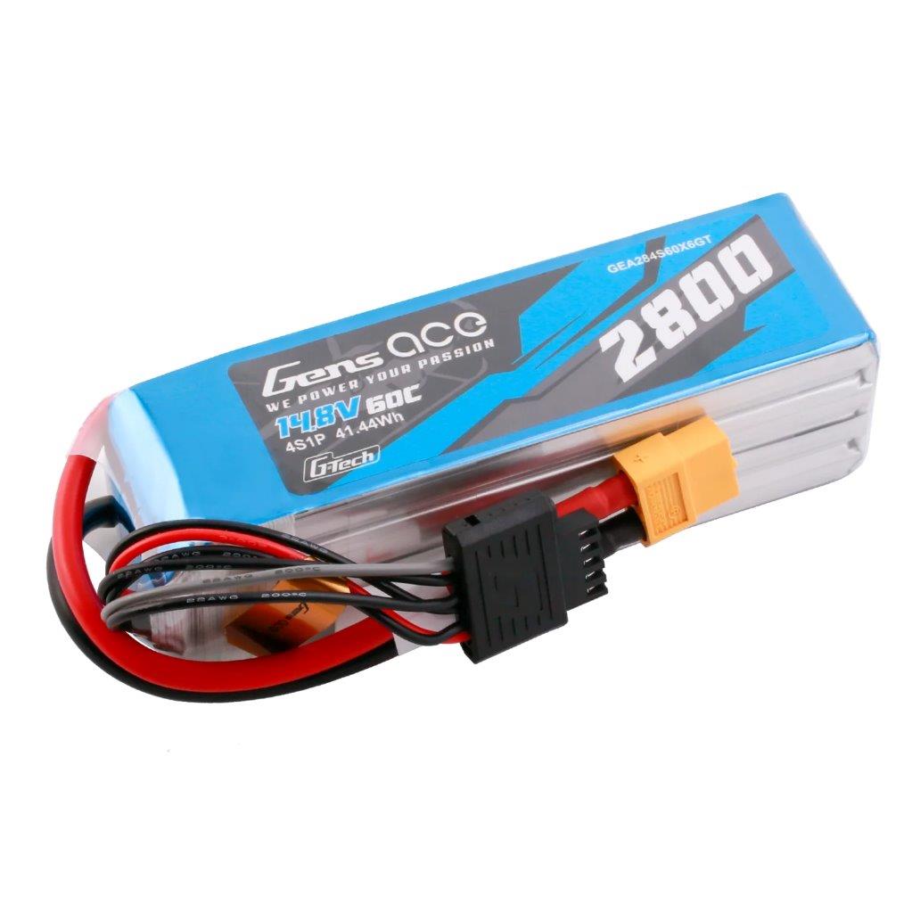 GensAce G-Tech 2800mAh 14.8V 60C 4S1P LiPo Battery Pack with XT60 Plug - 2
