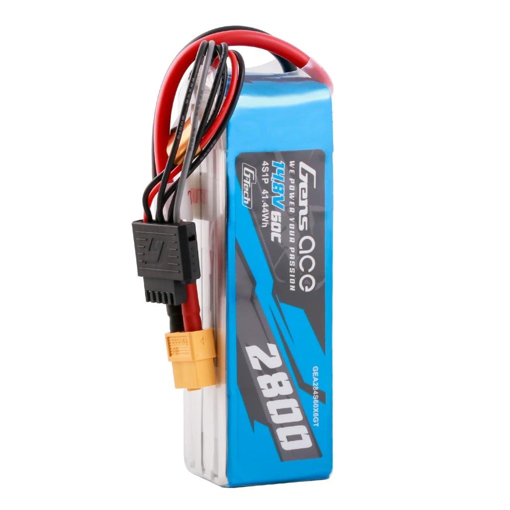 GensAce G-Tech 2800mAh 14.8V 60C 4S1P LiPo Battery Pack with XT60 Plug - 4