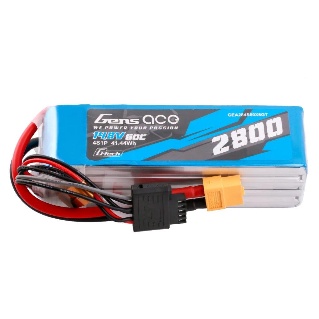 GensAce G-Tech 2800mAh 14.8V 60C 4S1P LiPo Battery Pack with XT60 Plug