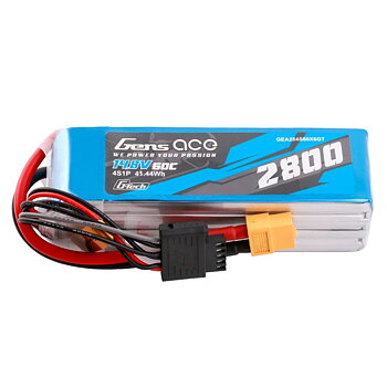 GensAce G-Tech 2800mAh 14.8V 60C 4S1P LiPo Battery Pack with XT60 Plug
