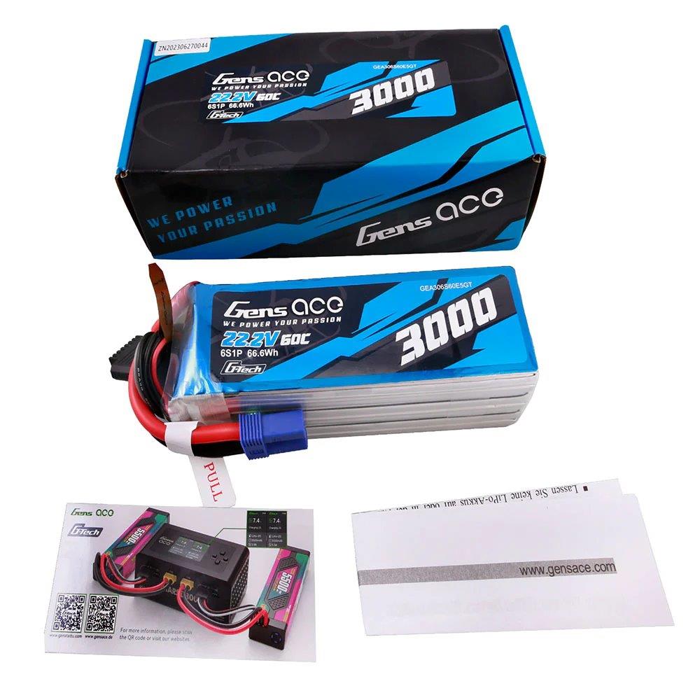 GensAce G-Tech 3000mAh 22.2V 60C 6S1P Lipo Battery Pack with EC5 plug - 2