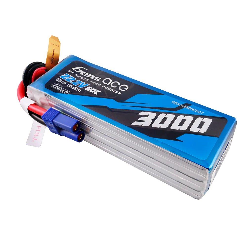 GensAce G-Tech 3000mAh 22.2V 60C 6S1P Lipo Battery Pack with EC5 plug - 4