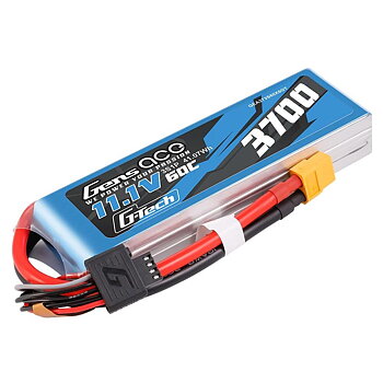GensAce G-Tech 3700mAh 11.1V 60C 3S1P XT60 LIPO Battery Pack