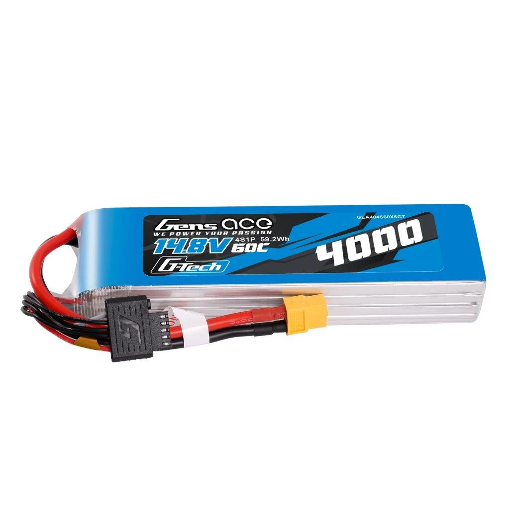 GensAce G-Tech 4000mAh 14.8V 60C 4S1P XT60 LIPO Battery Pack