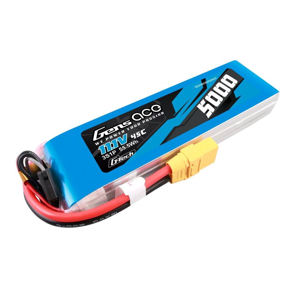 GensAce G-Tech 5000mAh 11.1V 45C 3S1P lipo battery with XT90 Plug - 5