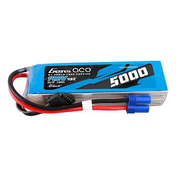 GensAce G-Tech 5000mAh 14.8V 45C 4S1P Heli Lipo Battery with EC5 Plug