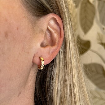 Guldøreringe Hoops Rough finish, 18k guld, Vintage