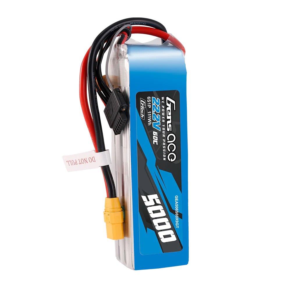GensAce G-Tech 5000mAh 22.2V 60C 6S1P XT90 LIPO Battery Pack - 3