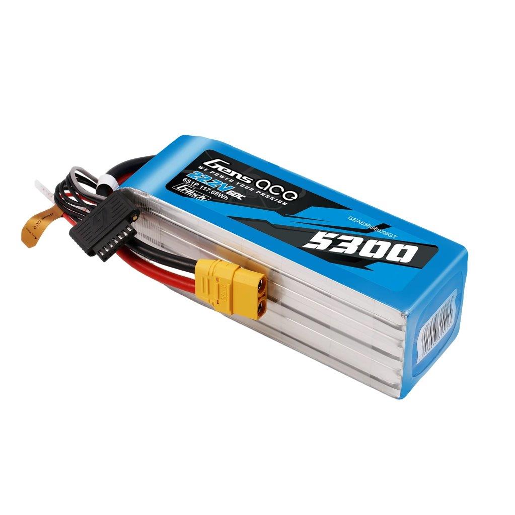 GensAce G-Tech 5300mAh 22.2V 60C 6S1P Battery Pack with XT90 plug - 5