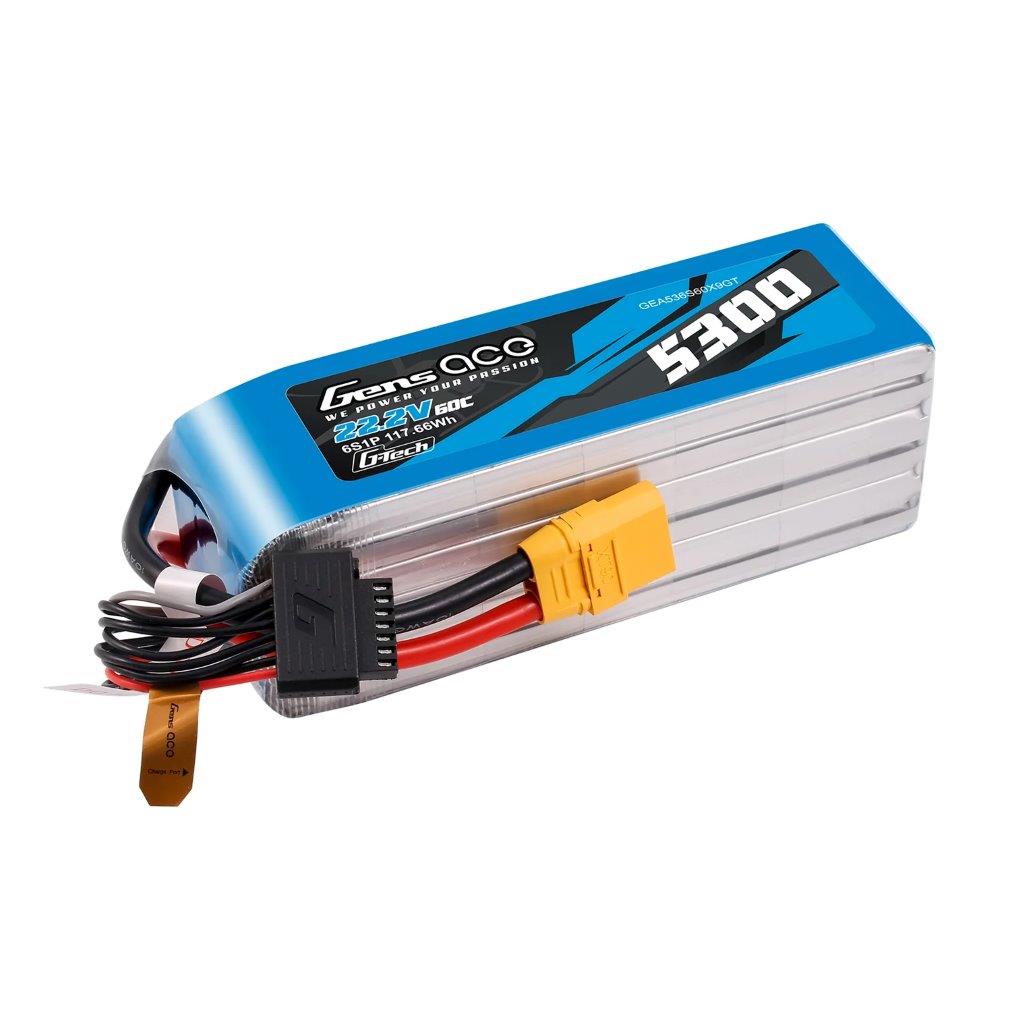 GensAce G-Tech 5300mAh 22.2V 60C 6S1P Battery Pack with XT90 plug - 4