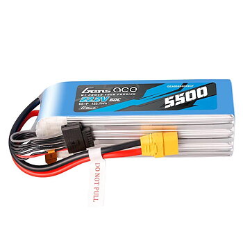 GensAce G-Tech 5500mAh 22.2V 60C 6S1P XT90 LIPO Battery Pack
