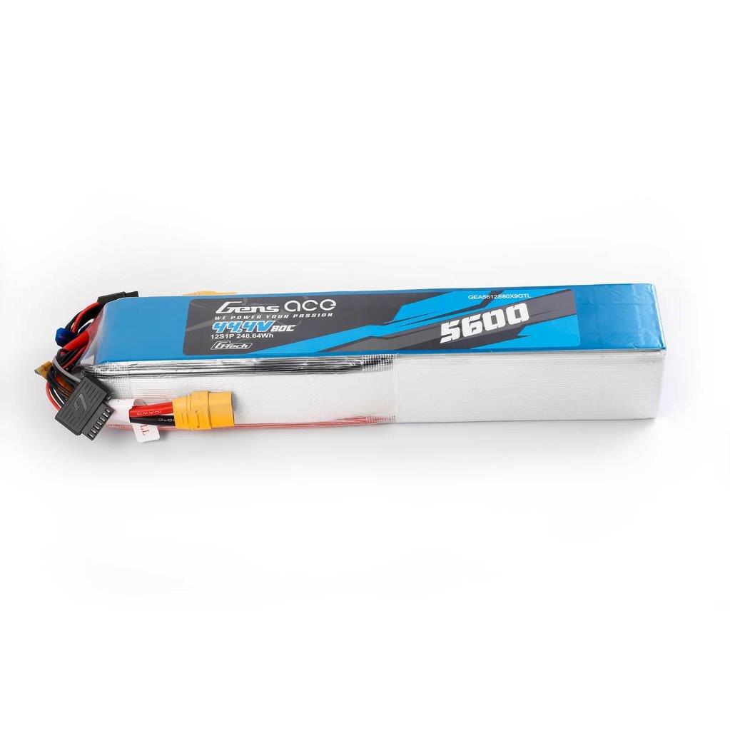 GensAce G-Tech 5600mAh 44.4V 80C 12S1P Battery Pack with XT90 plug