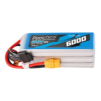 GensAce G-Tech 6000mAh 22.2V 60C 6S1P XT90 LIPO Battery Pack