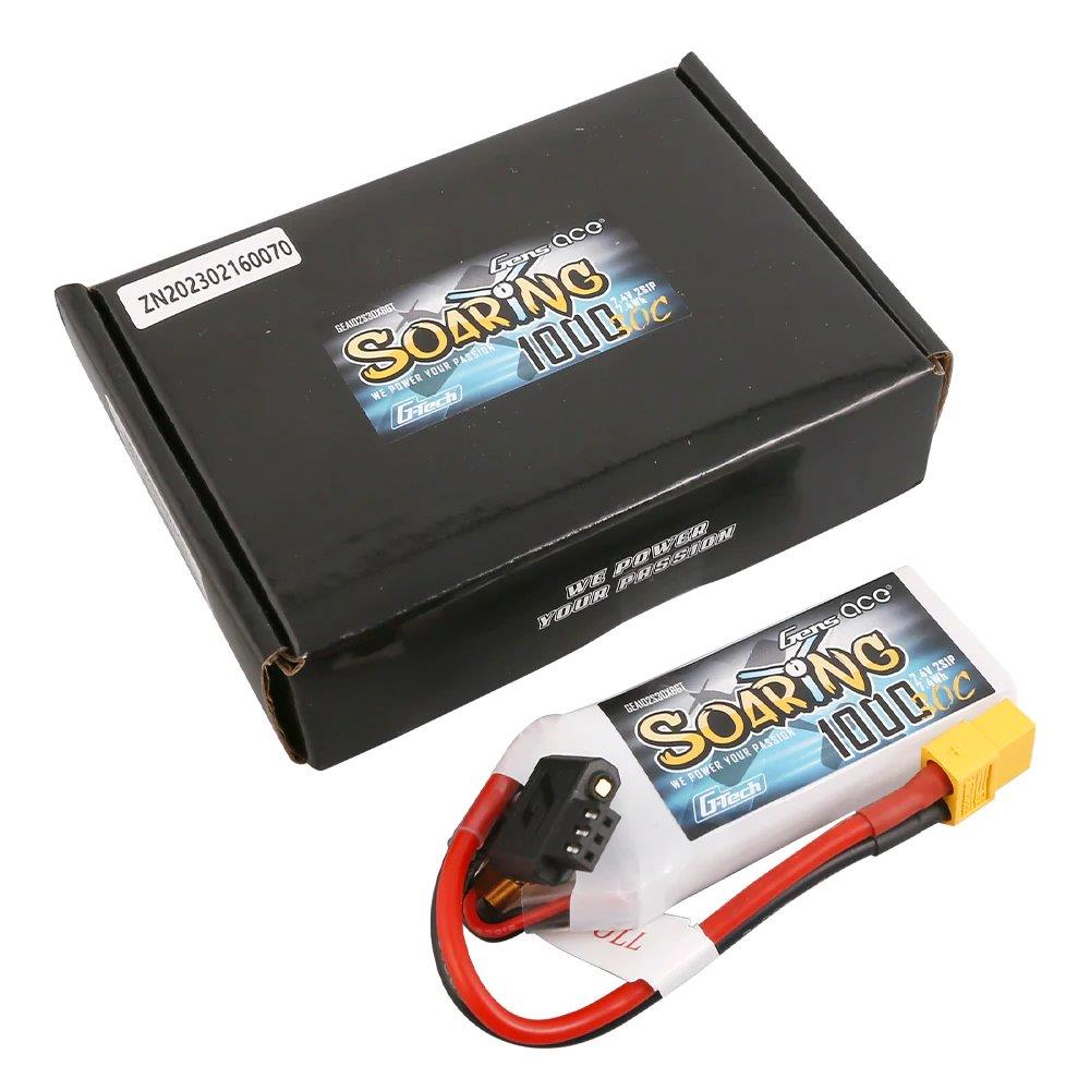 GensAce G-Tech Soaring 1000mAh 7.4V 30C 2S1P Lipo Battery Pack with XT60 Plug - 5