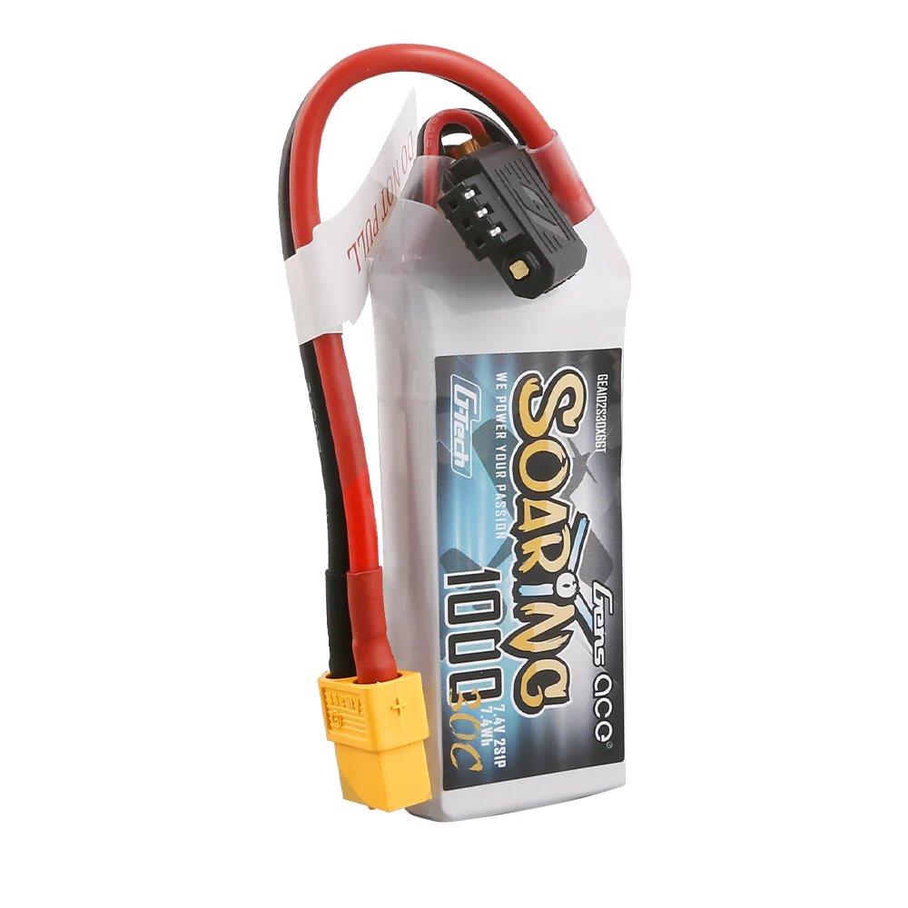 GensAce G-Tech Soaring 1000mAh 7.4V 30C 2S1P Lipo Battery Pack with XT60 Plug - 2