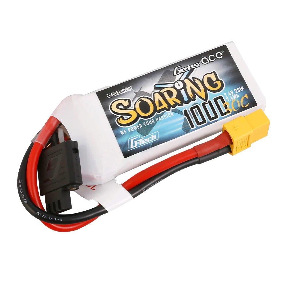 GensAce G-Tech Soaring 1000mAh 7.4V 30C 2S1P Lipo Battery Pack with XT60 Plug - 4